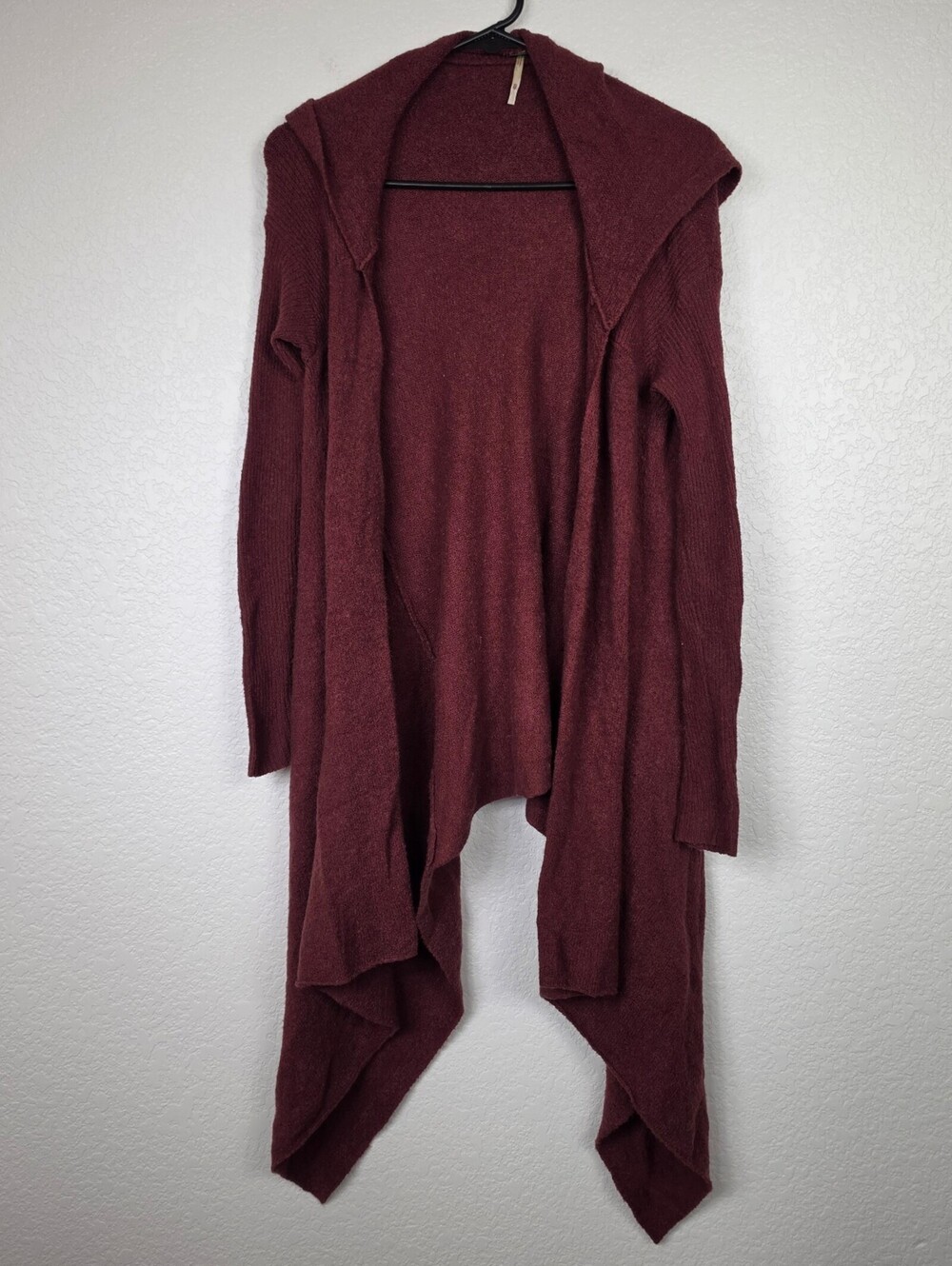 Free People XS Asymmetrical Red Cardigan Sweater